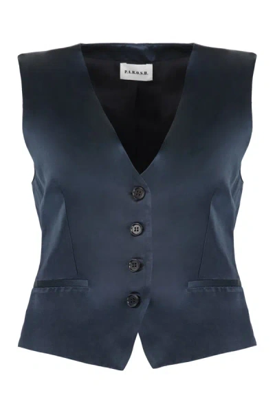 Shop P.a.r.o.s.h . Rasone Single-breasted Vest In Blue