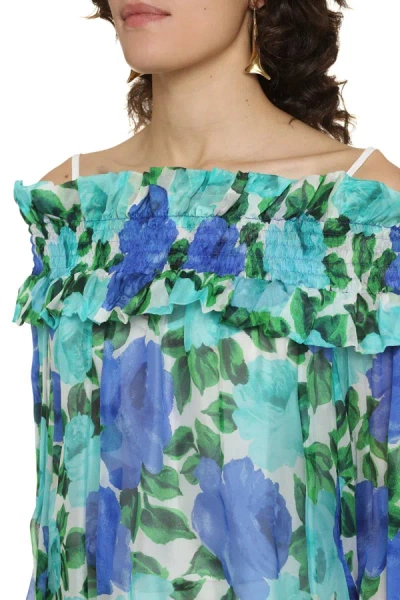 Shop P.a.r.o.s.h . Ruffled Crêpe Blouse In Multicolor