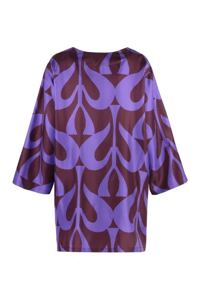 Shop P.a.r.o.s.h . Silk Mini Dress In Purple