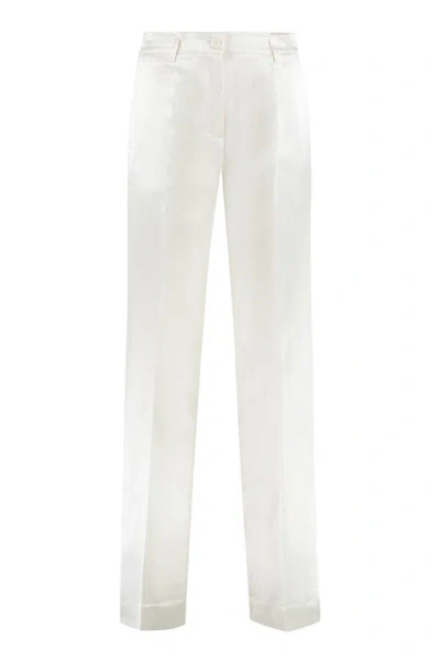 Shop P.a.r.o.s.h . Viscose And Silk Trousers In Ivory