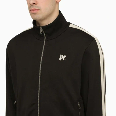 Shop Palm Angels Monogram Zip Sweatshirt In Black