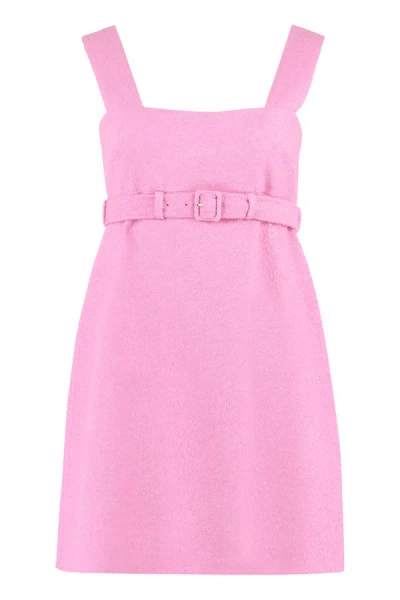 Shop Patou Belted Waist Dress In Pink