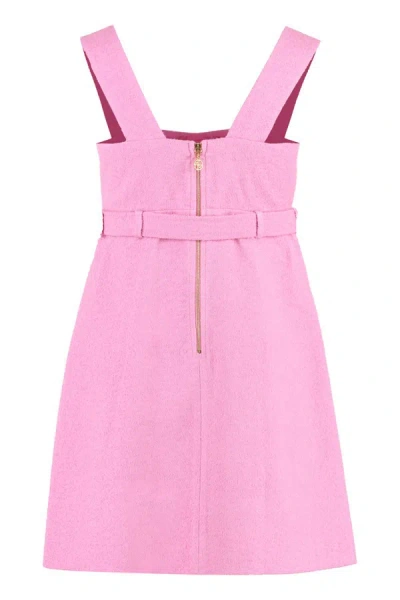 Shop Patou Belted Waist Dress In Pink