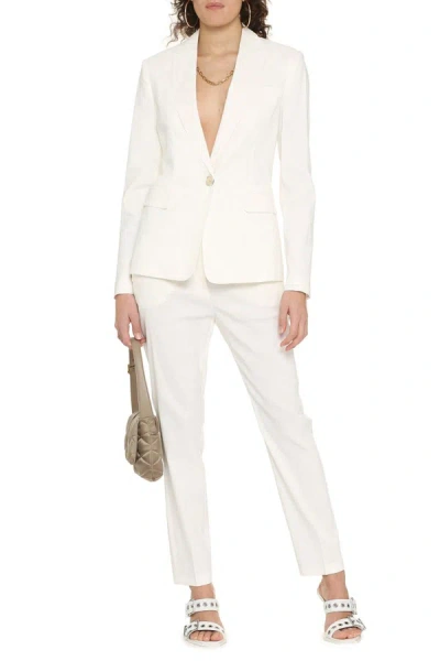 Shop Pinko Equilibrato Linen Blazer In White