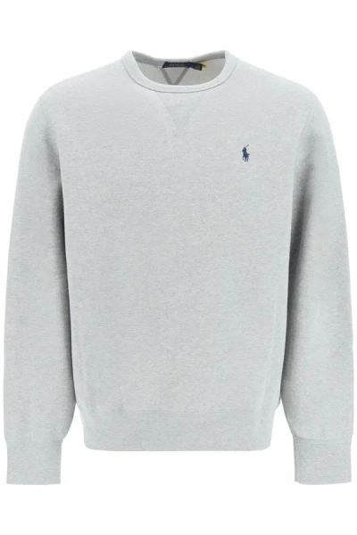 Shop Polo Ralph Lauren Rl Sweatshirt In Grey