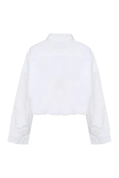 Shop R13 Cropped Cotton Shirt In White