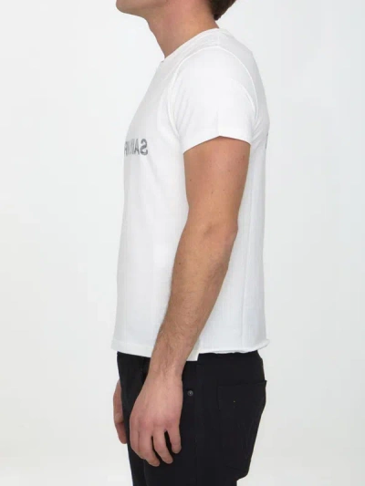 Shop Saint Laurent Reverse Logo T-shirt In White