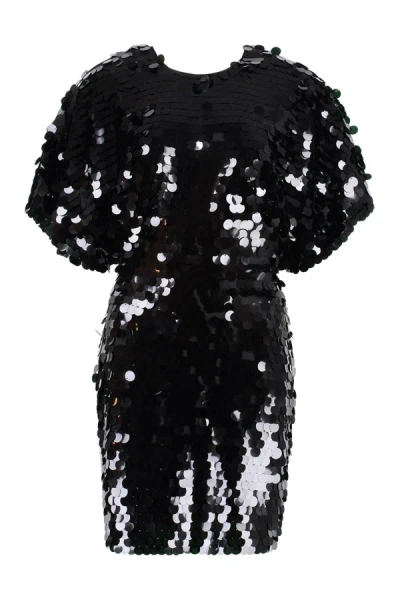 Shop Rotate Birger Christensen Rotate Sequin Mini-dress In Black