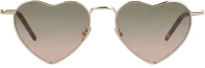 Shop Saint Laurent New Wave Sl 301 Loulou Sunglasses In Gold