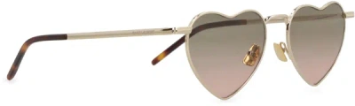 Shop Saint Laurent New Wave Sl 301 Loulou Sunglasses In Gold