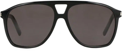 Shop Saint Laurent Sl 596 Dune Aviator Sunglasses In Black