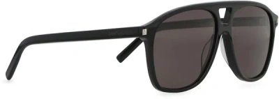 Shop Saint Laurent Sl 596 Dune Aviator Sunglasses In Black