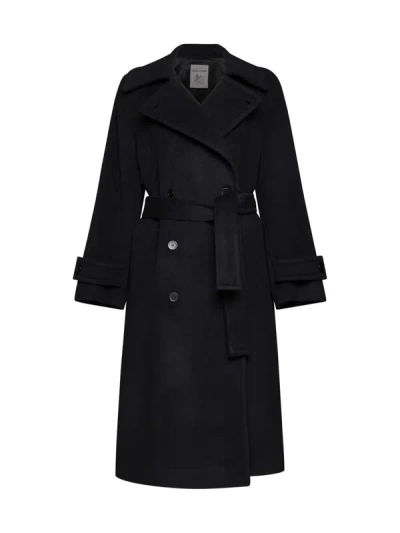 Shop Semicouture Coats In Black