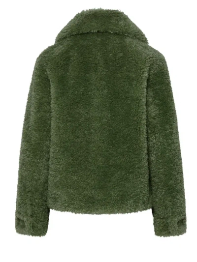 Shop Stand Studio 'melina' Green Faux Fur Jacket