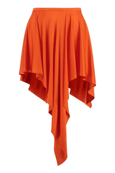 Shop Stella Mccartney Asymmetric Skirt In Orange