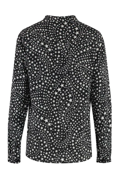 Shop Stella Mccartney Printed Silk Shirt In Black