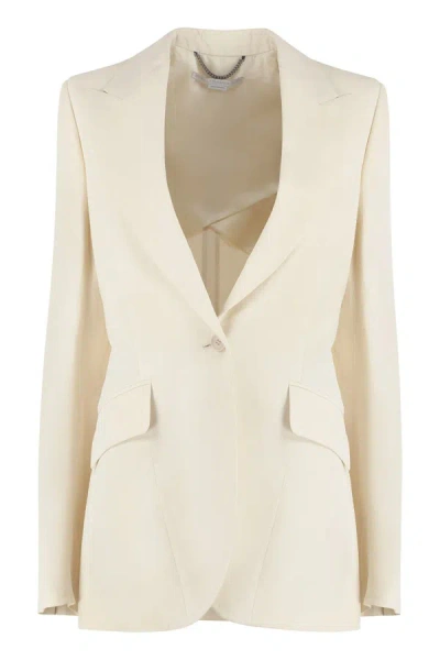 Shop Stella Mccartney Single-breasted One Button Jacket In Panna