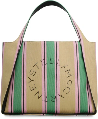 Shop Stella Mccartney Stella Logo Raffia Tote Bag In Multicolor