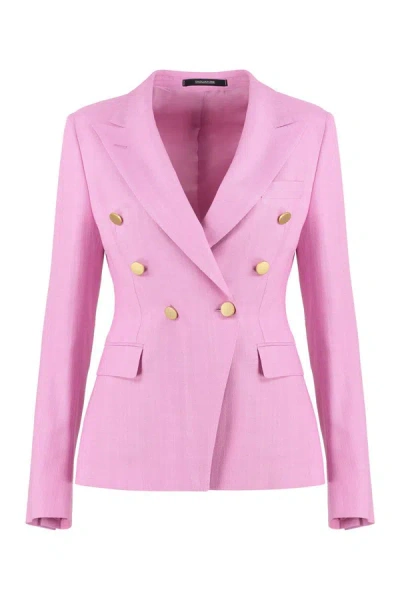 Shop Tagliatore J-alicya Tweed Jacket In Pink