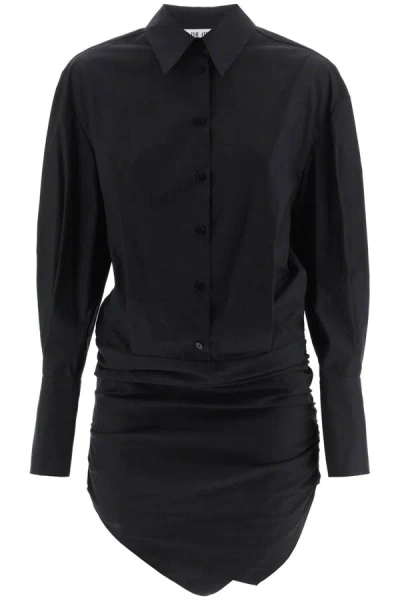 Shop Attico The  'hatty' Mini Shirt Dress In Black