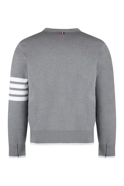 Shop Thom Browne Cotton Cardigan In Grey