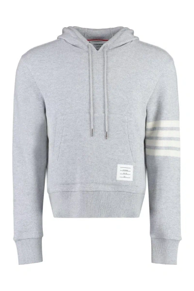 Shop Thom Browne Knitted Hoodie In Grey