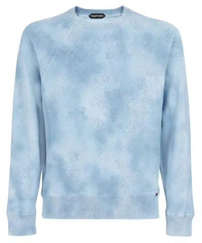 Shop Tom Ford Cotton Crew-neck Sweatshirt In Blue