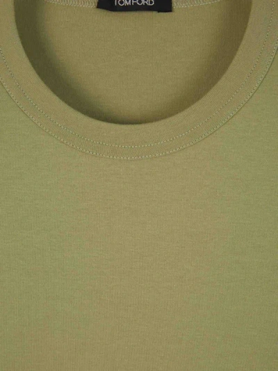 Shop Tom Ford Plain Cotton T-shirt In Round Neck