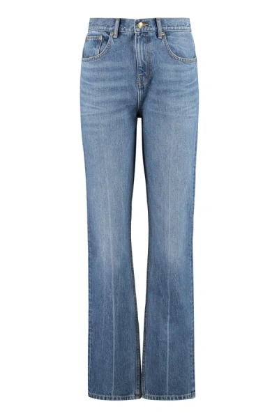 Shop Tory Burch 5-pocket Straight-leg Jeans In Denim