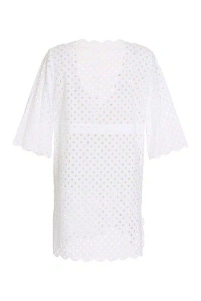 Shop Tory Burch Cotton Mini-dress In White