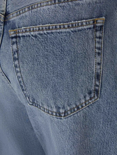 Shop Totême Straight Cotton Jeans In Denim Blue