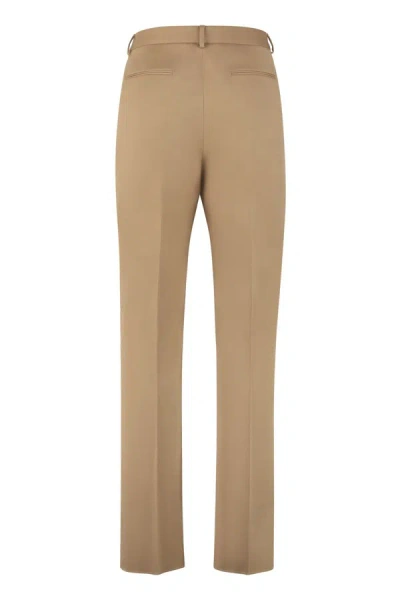 Shop Valentino Stretch Cotton Chino Trousers In Beige