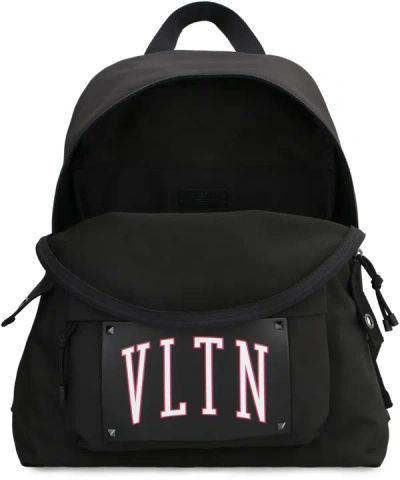 Shop Valentino Garavani - Logo Detail Nylon Backpack In Black