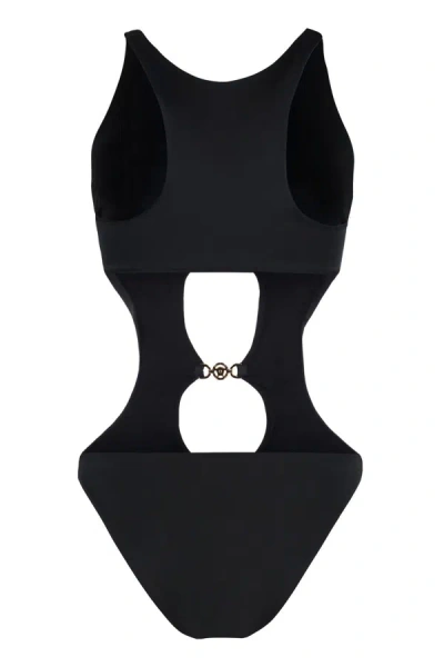 Shop Versace Medusa Biggie One-piece Swimsuit In Black