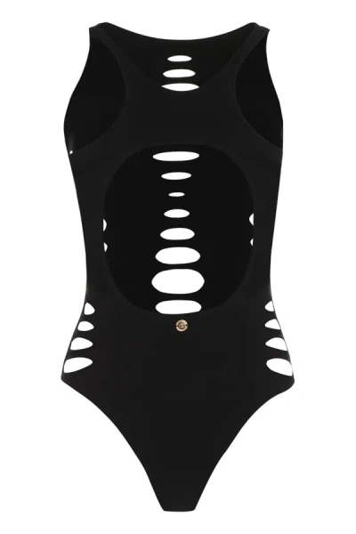 Shop Versace One-piece Swimsuit In Black