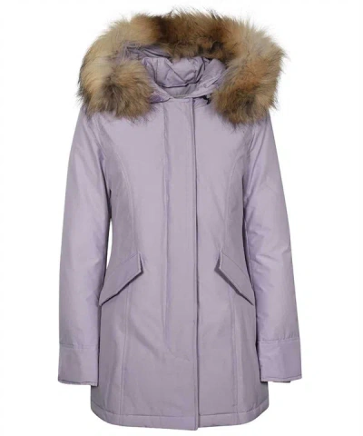 Shop Woolrich Hooded Parka In Lilac