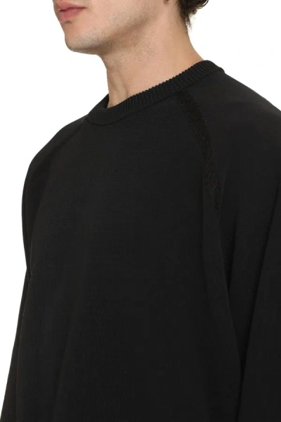 Shop Y-3 Adidas Long Sleeve Crew-neck Sweater In Black