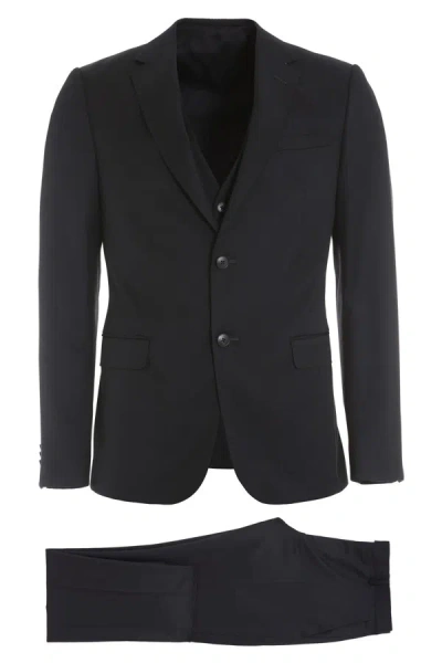 Shop Z Zegna Zegna Three-pieces Wool Suit In Blue