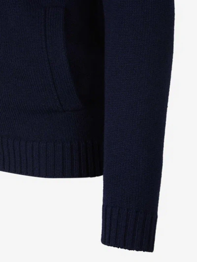 Shop Zanone Wool Knit Cardigan In Blue