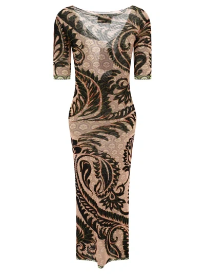 Shop Etro Printed Tulle Dress