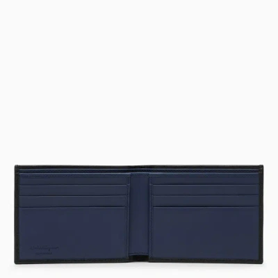 Shop Ferragamo Gancini Two Tone Black/blue Billfold Wallet