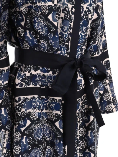 Shop Max Mara S Printed Silk Dress With Belt