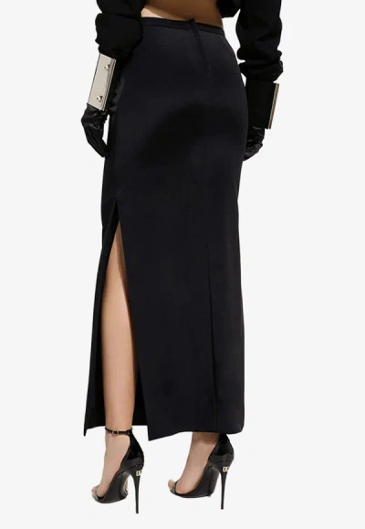 Shop Dolce & Gabbana Cady Pencil Midi Skirt In Black