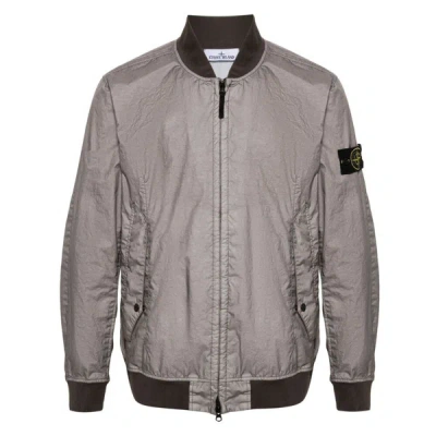 Shop Stone Island Outerwears In Grey/brown