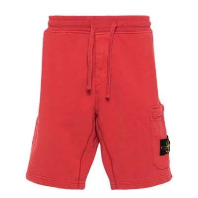 Shop Stone Island Shorts In Red