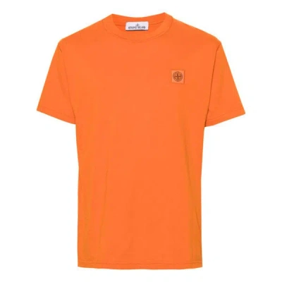 Shop Stone Island T-shirts In Orange
