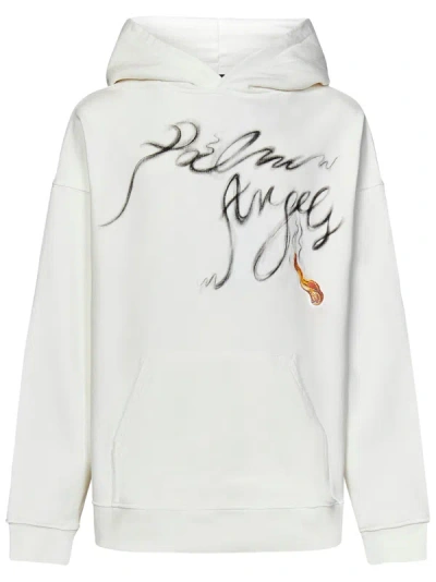 Shop Palm Angels Sweatshirt In Bianco