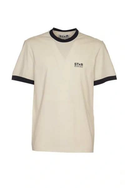 Shop Golden Goose T-shirts And Polos In Heritage White Dark Blue