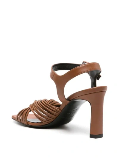 Shop Sergio Rossi Akida Braided Sandals Shoes In Brown