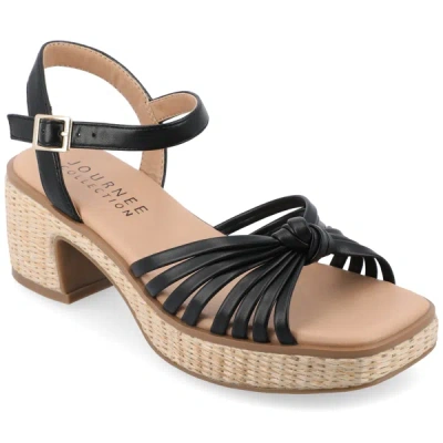 Journee Collection Hally Espadrille Platform Sandal In Black